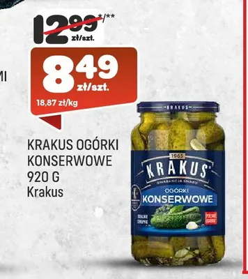 Ogórki konserwowe Krakus promocja w Społem Praga