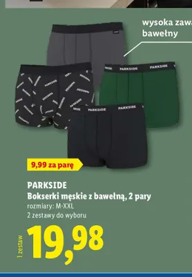 Bokserki męskie z bawełną Parkside 2-pak promocja w Lidl