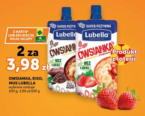 Owsianka Lubella z bananami i truskawkami promocja w ABC