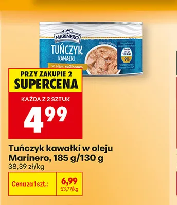 Tuńczyk kawałki w oleju Marinero promocja w Biedronka