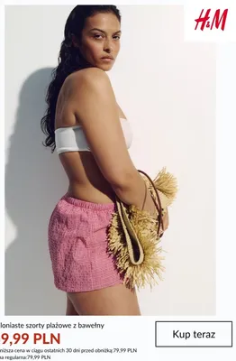 Szorty plażowe baloniaste z bawełny H&M promocja w H&M