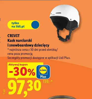 Kask narciarski i snowboardowy dziecięcy Crivit promocja w Lidl