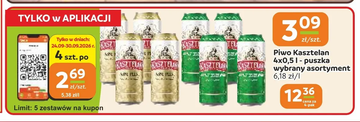 Piwo Kasztelan 4-pak promocja w Gama