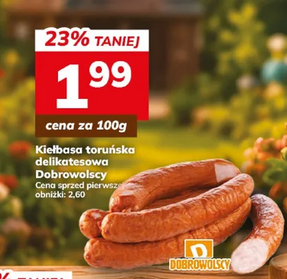 Kiełbasa toruńska delikatesowa Dobrowolscy promocja w Hitpol