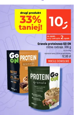 Granola proteinowa GO ON hazelnut almond chocolate promocja w Dealz