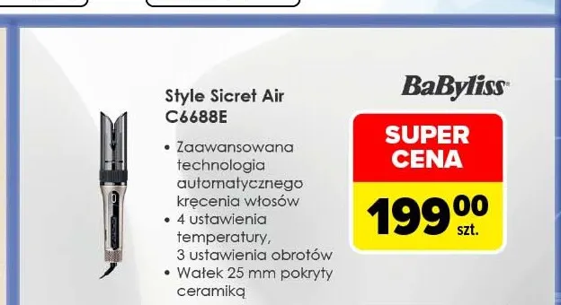 Lokówka automatyczna Style Sicret Air C6688E BaByliss promocja w Carrefour