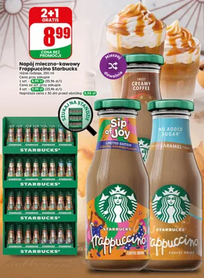 Napój mleczno-kawowy Frappuccino Sip of Joy Caramel Brownie Starbucks promocja w Dino