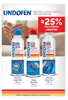 Aktywny spray do stóp i obuwia Undofen 4 w 1 promocja w Ziko Dermo