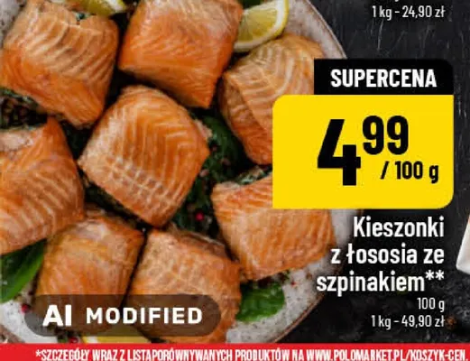 Kieszonki z łososia ze szpinakiem promocja w POLOmarket