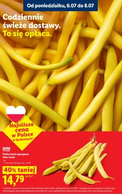 Fasola szparagowa żółta luzem polska promocja w Lidl