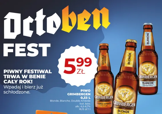 Piwo Grimbergen Blanche promocja w Duży Ben