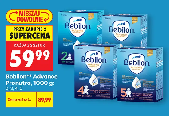 Mleko modyfikowane Bebilon Advance Pronutra 2 promocja w Biedronka