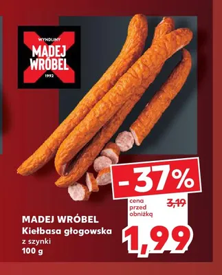 Kiełbasa głogowska z szynki Madej Wróbel promocja w Kaufland