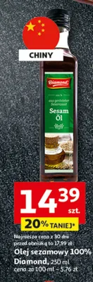 Olej sezamowy 100% Diamond 250ml promocja w Auchan