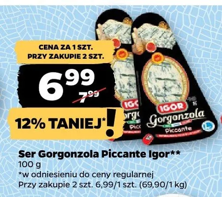 Ser Gorgonzola Piccante Igor promocja w Netto