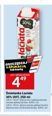 Śmietanka Łaciata UHT 30% promocja w Twój Market