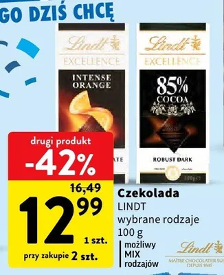 Czekolada wybrane rodzaje promocja w Intermarche