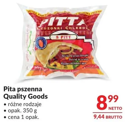 Pita pszenna Quality Goods promocja w Makro