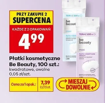 Płatki kosmetyczne Be Beauty owalne promocja w Biedronka