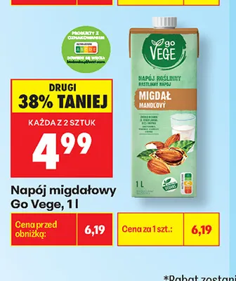 Napój migdałowy Go Vege promocja w Biedronka