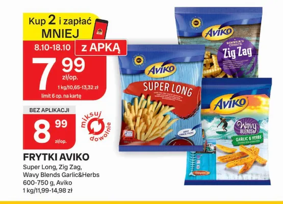 Frytki Super Long Aviko promocja w Chorten
