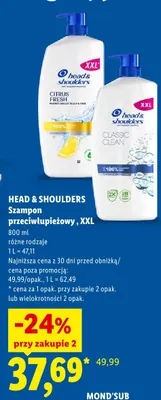 Szampon przeciwłupieżowy Head & Shoulders Citrus Fresh XXL promocja w Lidl