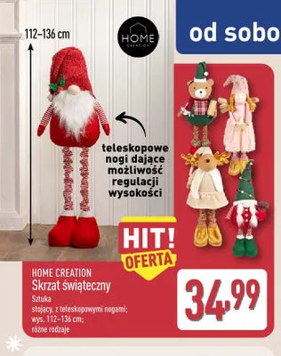 Skrzat świąteczny stojący z teleskopowymi nogami Home Creation promocja w Aldi