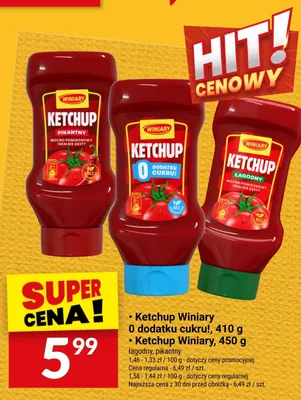 Ketchup Winiary 0 dodatku cukru! promocja w Twój Market