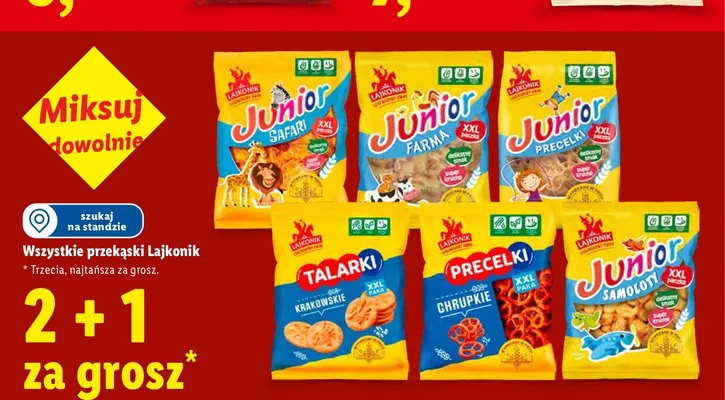 Przekąski Lajkonik Junior Precelki promocja w Lidl