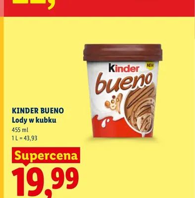 Lody w kubku Kinder Bueno promocja w Lidl