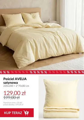 Pościel satynowa Avelia 220x200 cm + 2x70x80 cm promocja w Homla