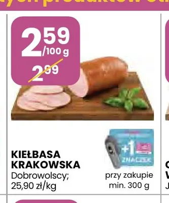 Kiełbasa krakowska Dobrowolscy promocja w Stokrotka