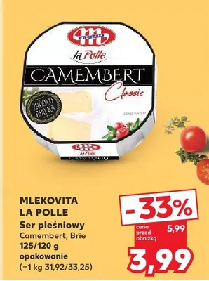 Ser pleśniowy Camembert Classic Mlekovita La Polle promocja w Kaufland