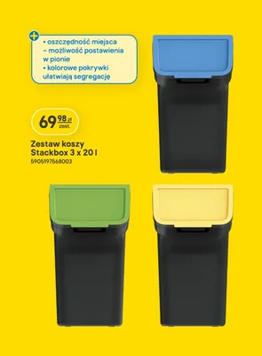 Zestaw koszy Stackbox 3x20l promocja w Castorama
