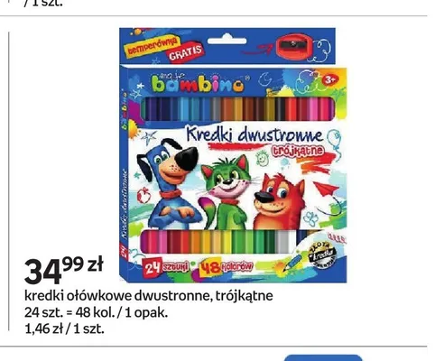 Kredki ołówkowe dwustronne trójkątne Bambino promocja w Empik