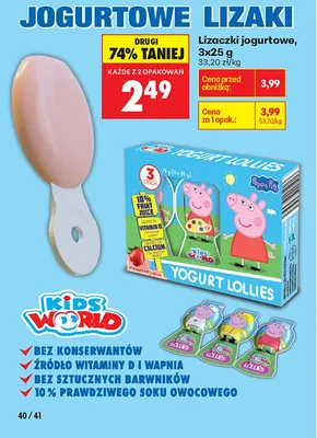 Lizaczki jogurtowe 3-pak promocja w Biedronka