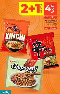 Zupka instant Nongshim Kimchi promocja w Dealz