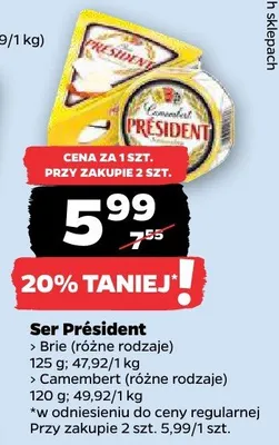 Ser Président Brie (różne rodzaje) promocja w Netto