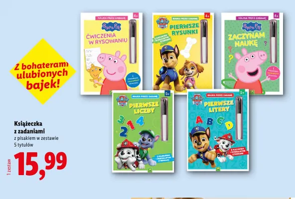 Książeczka z zadaniami z pisakiem w zestawie Peppa Pig Zaczynam naukę promocja w Lidl