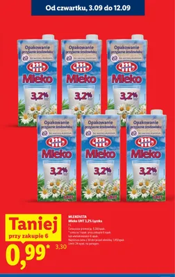 Mleko UHT Łączka Mlekovita 3,2% promocja w Lidl