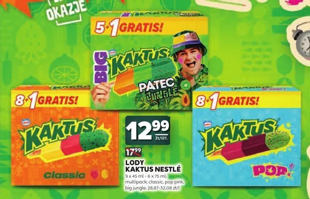 Lody Kaktus Nestlé Pop Pink 9-pak promocja w Stokrotka