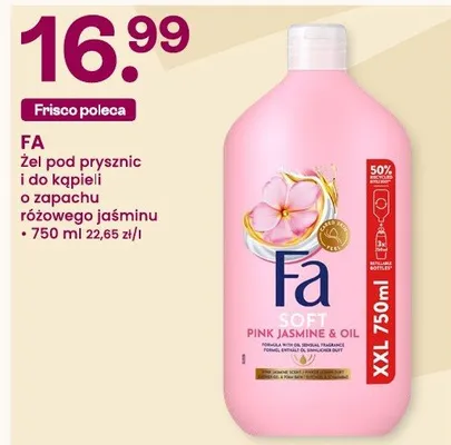 Żel pod prysznic i do kąpieli o zapachu różowego jaśminu Fa Pink Jasmine & Oil promocja w Frisco