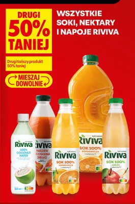 Soki nektary i napoje Riviva promocja w Biedronka