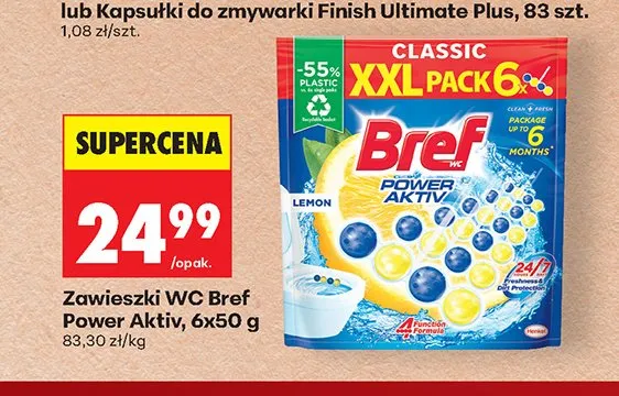 Zawieszki WC Bref Power Aktiv promocja w Biedronka