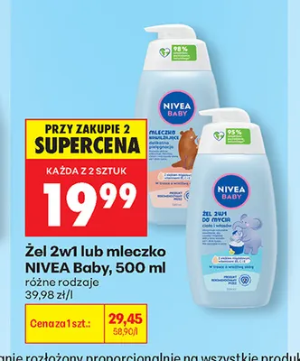Mleczko nawilżające Nivea Baby promocja w Biedronka