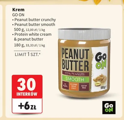 Krem peanut butter smooth Go On promocja w Intermarche
