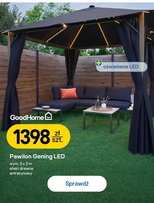 Pawilon ogrodowy GoodHome Gening LED promocja w Castorama