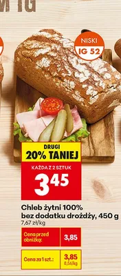 Chleb żytni 100% bez dodatku drożdży promocja w Biedronka