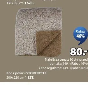 Koc z polaru STORFRYTLE 200x220cm promocja w Jysk