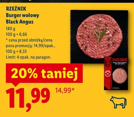 Burger wołowy Black Angus promocja w Lidl